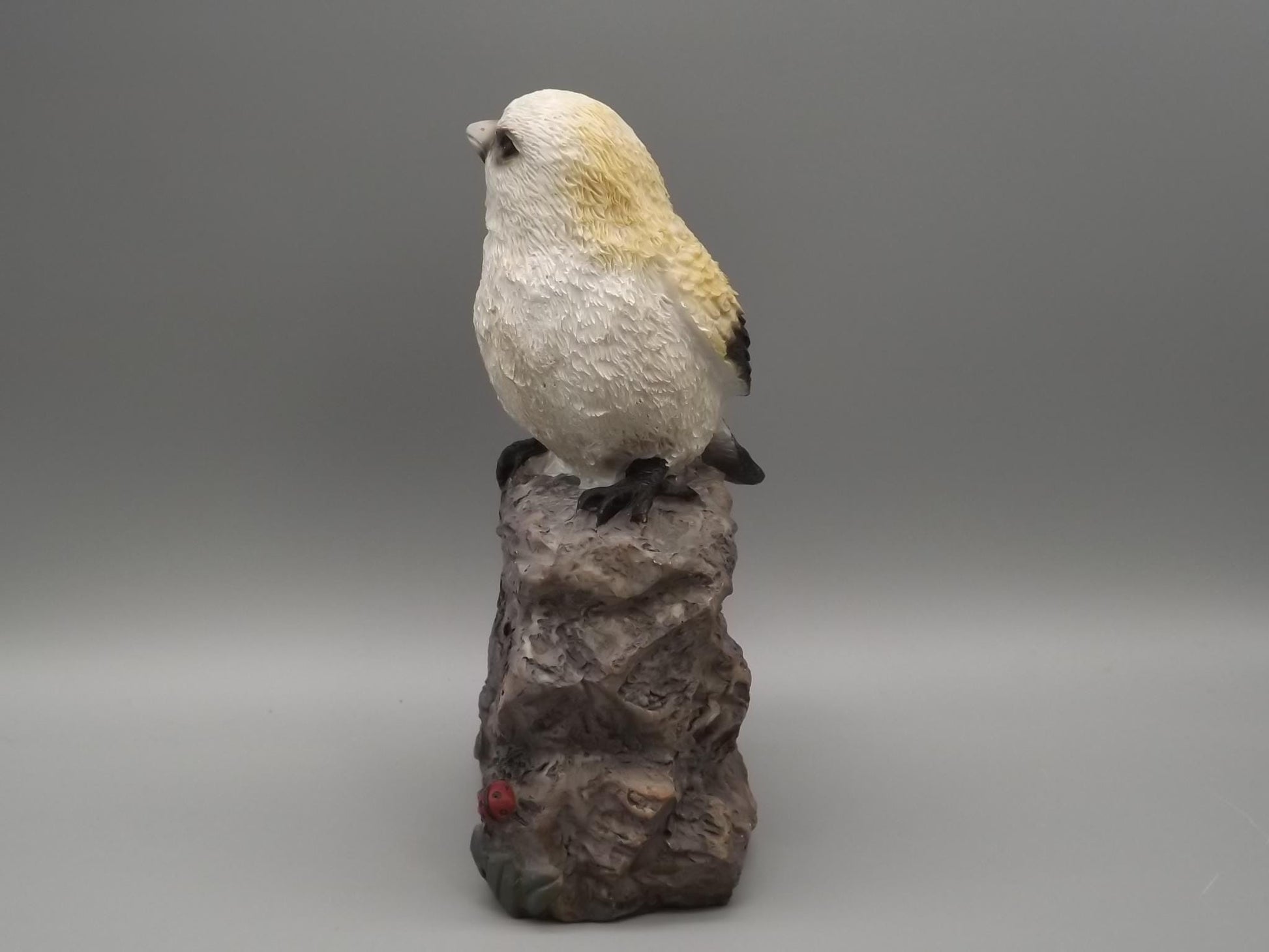 Bird Figurine on Welcome Sign: Black and White Feathered Friend Gift