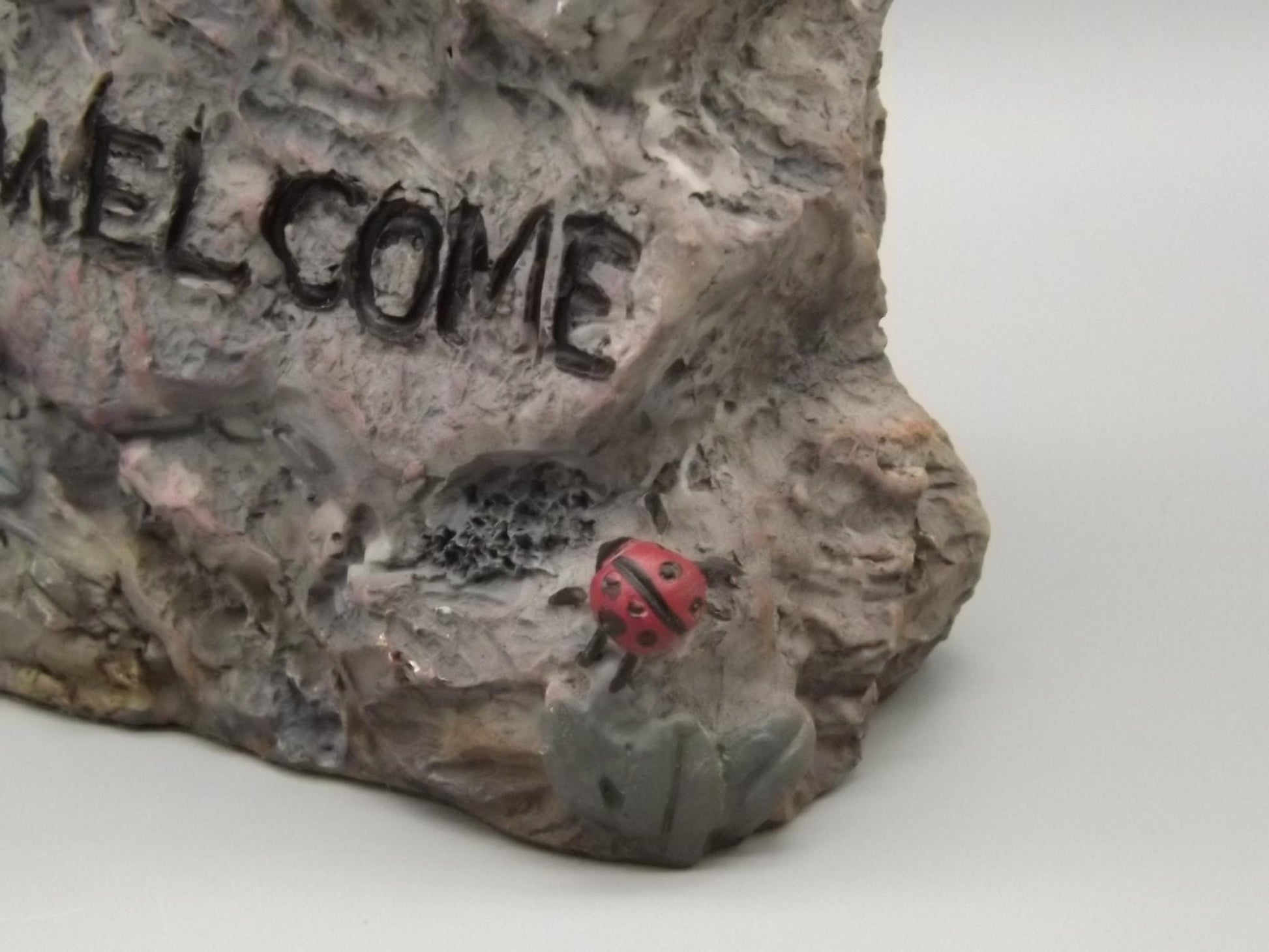 Bird Figurine on Welcome Sign: Black and White Feathered Friend Gift