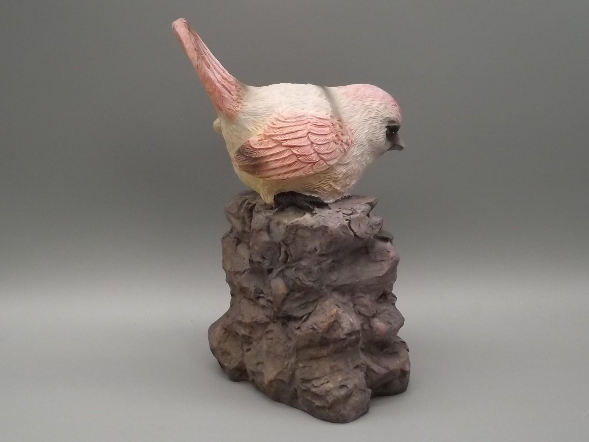 Pink Bird Figurine on Welcome Sign: Home Decor Gift