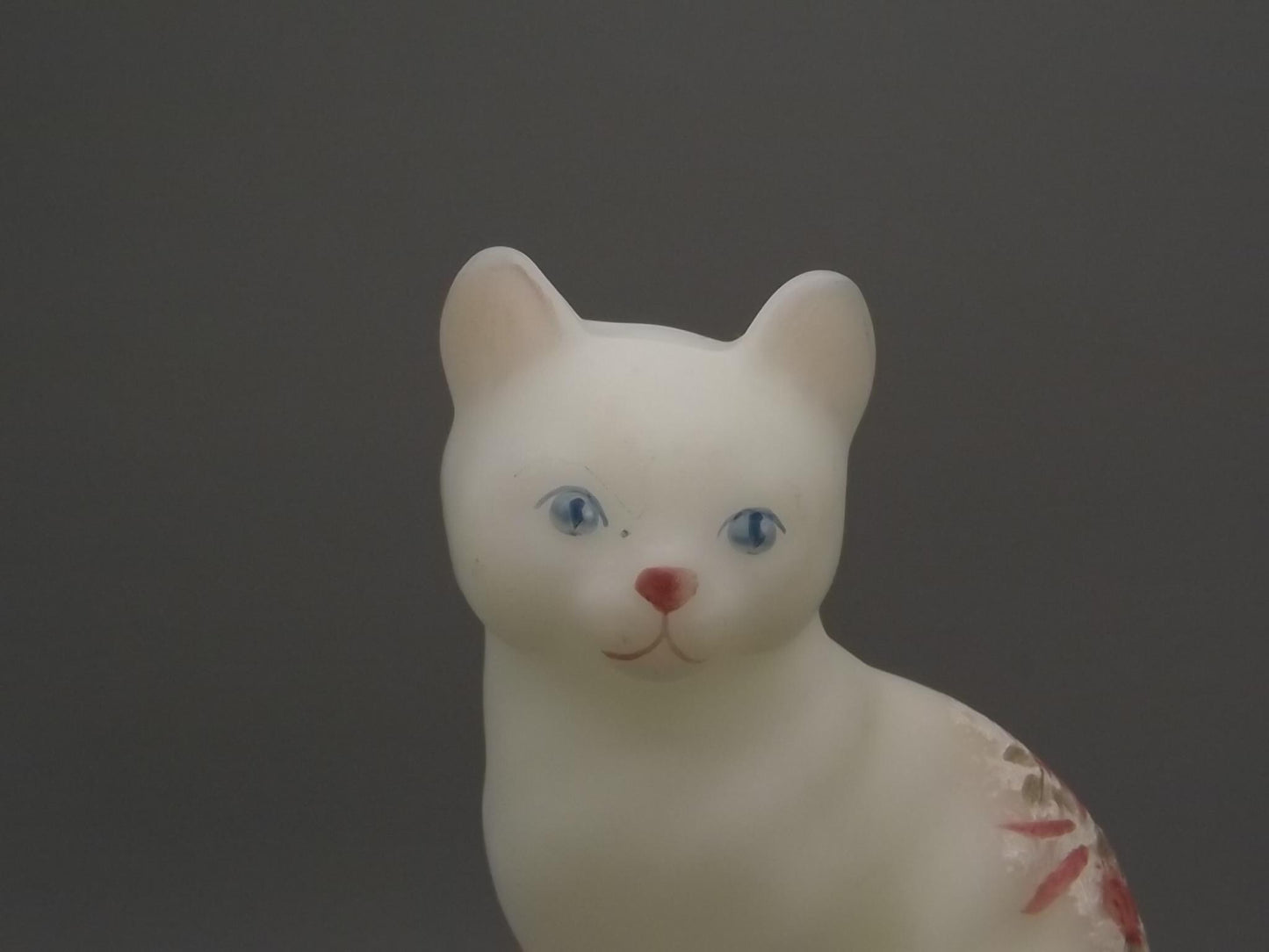 Vintage Fenton Hand-Painted Cat Figurine - Signed 1976