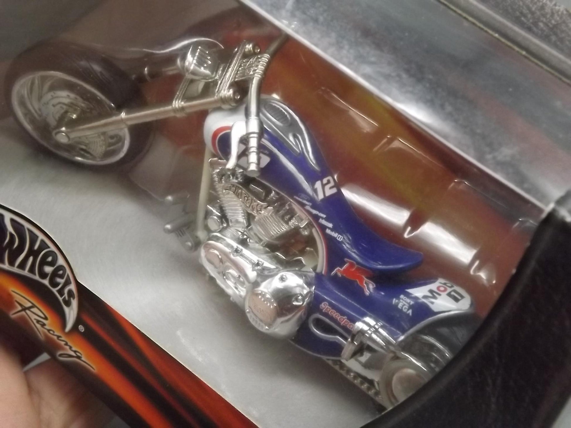 Vintage 2002 Hot Wheels Mobil 1 Motorcycle Model: Unopened Box