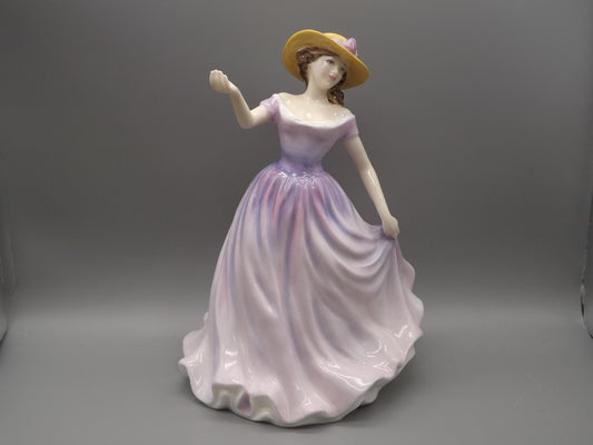 Vintage Royal Doulton Figurine "Beth" HN 4156: Signed Michael Doulton, Purple Gown