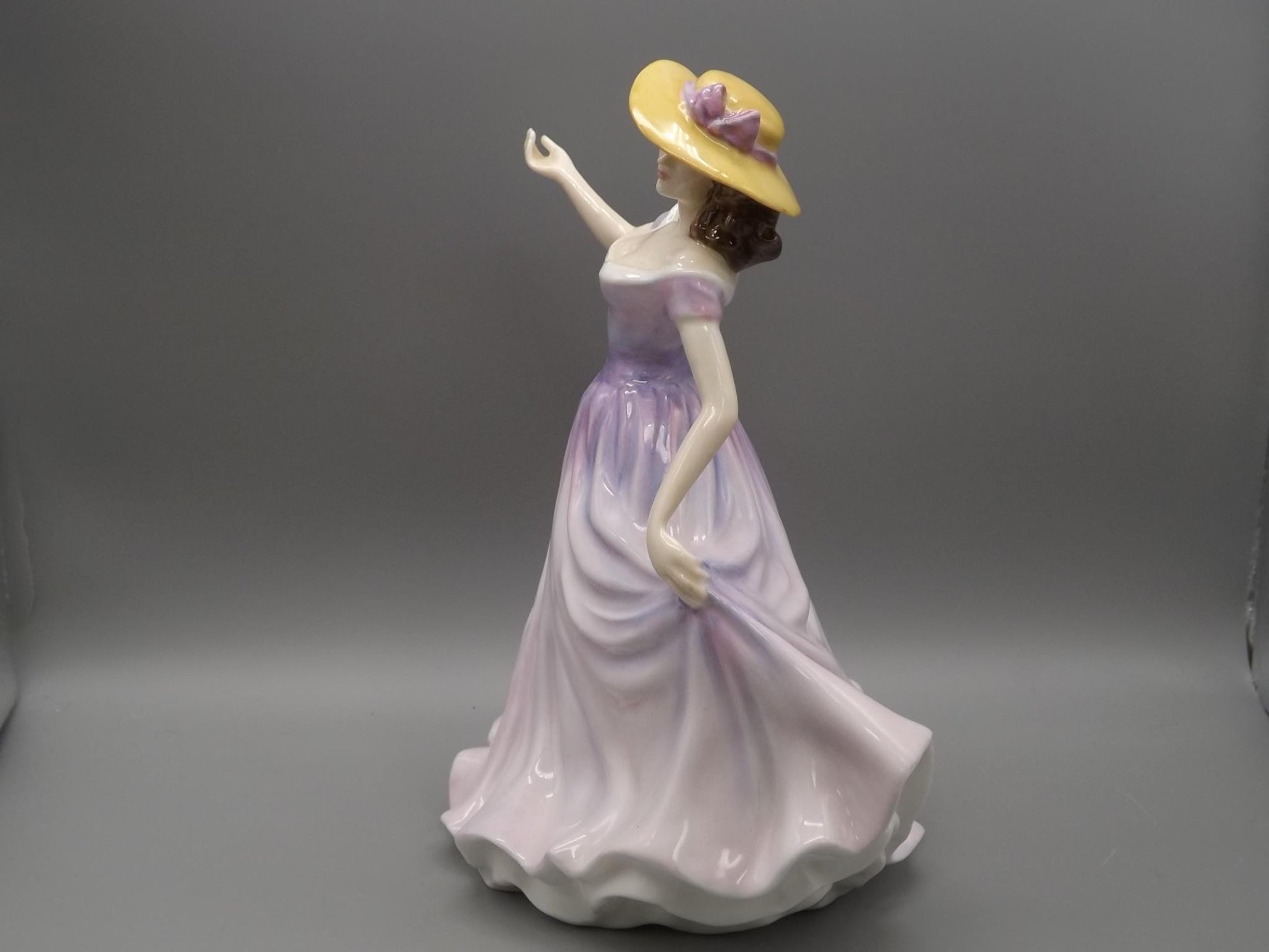 Vintage Royal Doulton Figurine "Beth" HN 4156: Signed Michael Doulton, Purple Gown