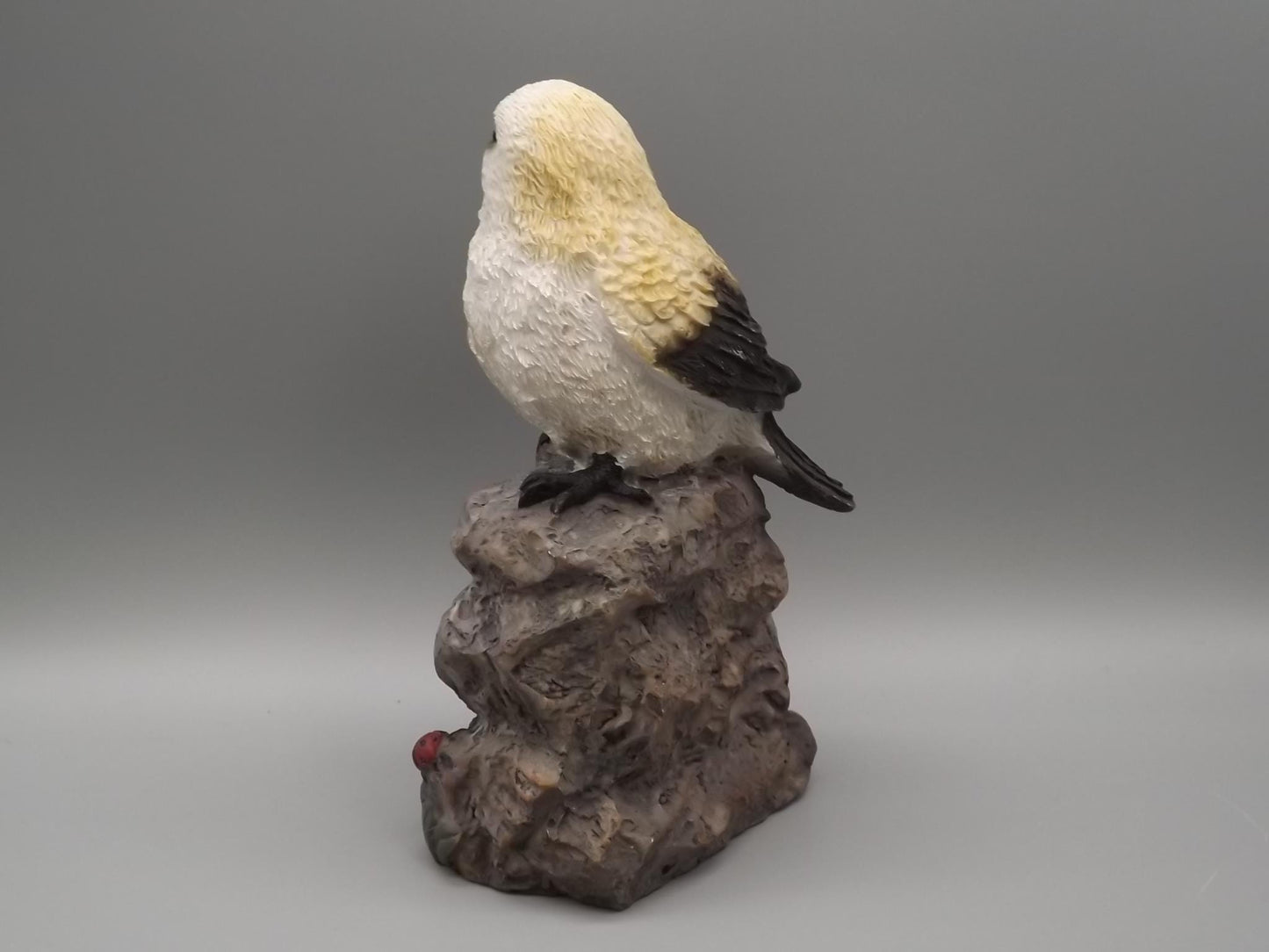 Bird Figurine on Welcome Sign: Black and White Feathered Friend Gift