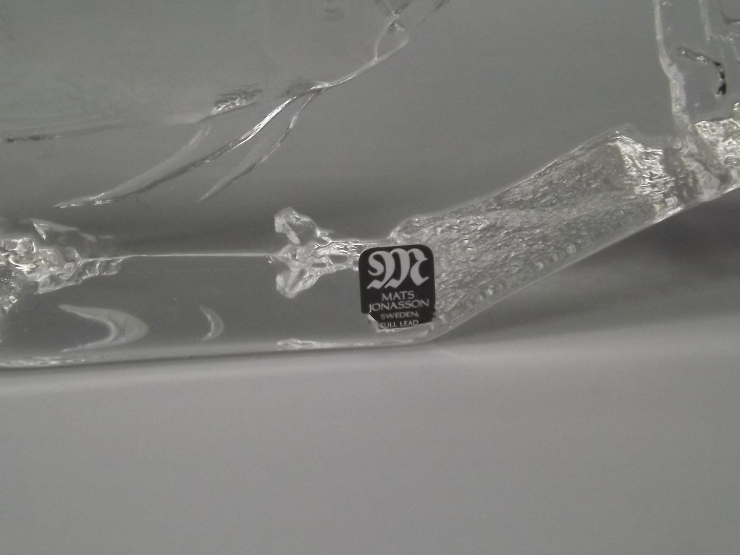 Mats Jonasson Angel Fish Glass Sculpture: Swedish Art Glass Figurine