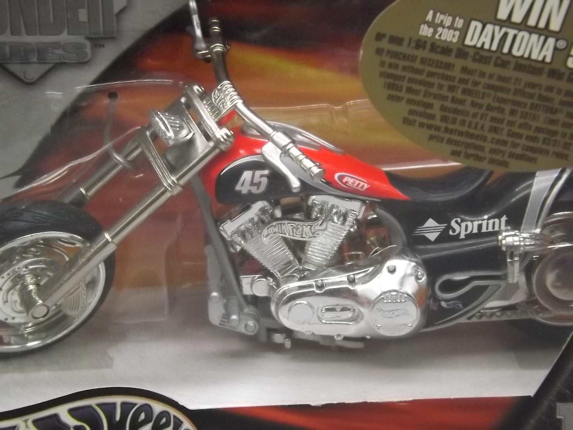 Vintage 2002 Hot Wheels Sprint Thunder Motorcycle - New in Box