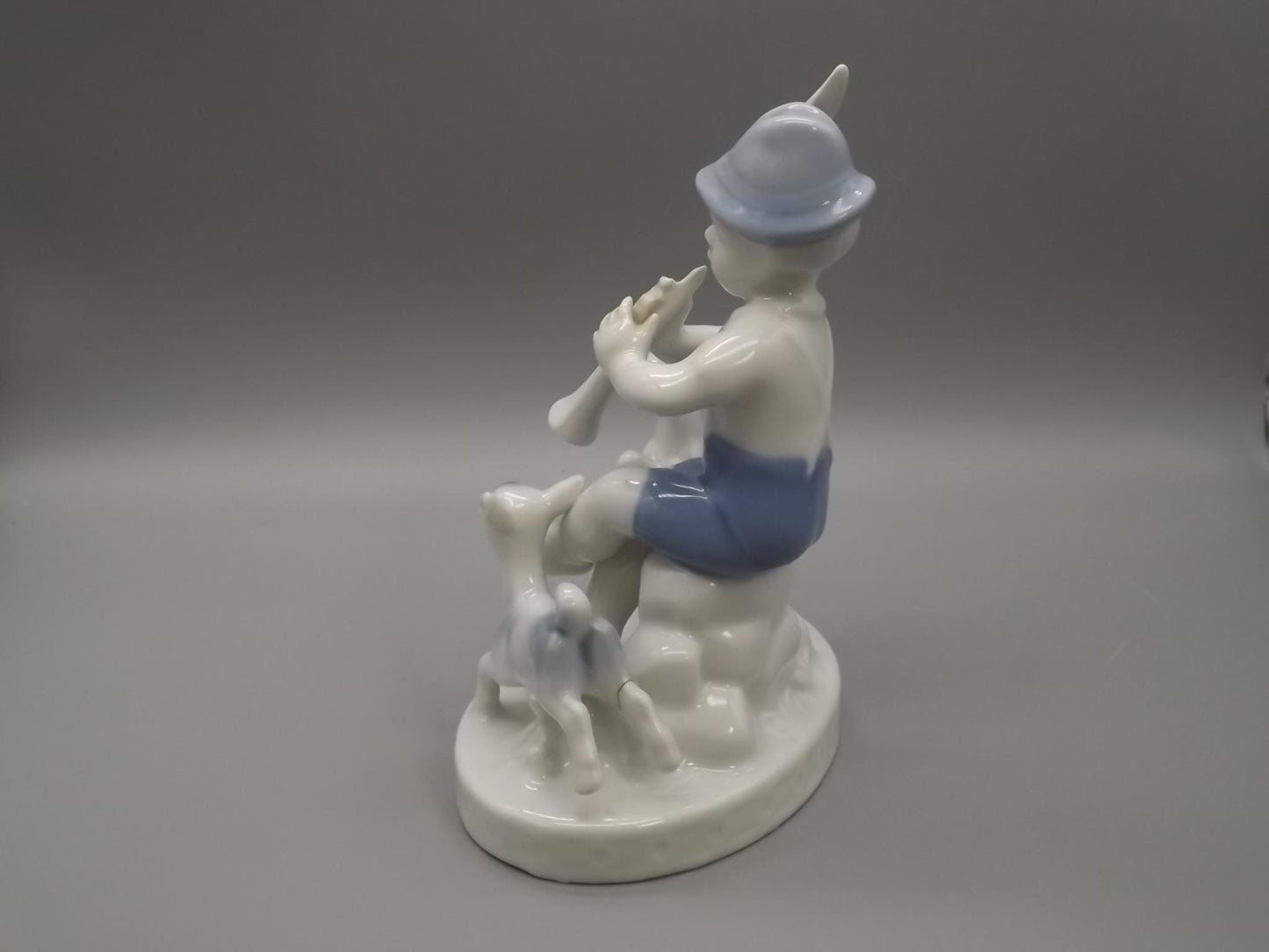 Vintage Gerold Porzellan Figurine: Piper with Goats, Bavaria West Germany