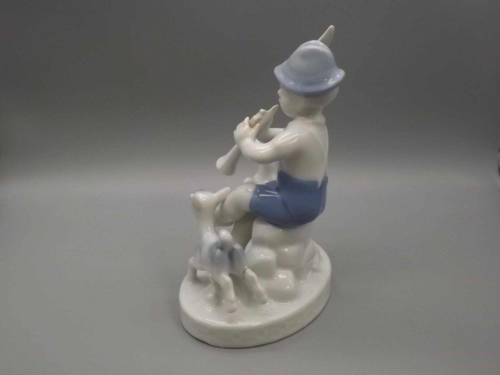 Vintage Gerold Porzellan Figurine: Piper with Goats, Bavaria West Germany