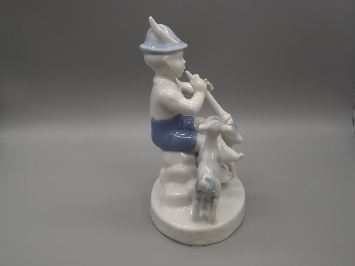 Vintage Gerold Porzellan Figurine: Piper with Goats, Bavaria West Germany