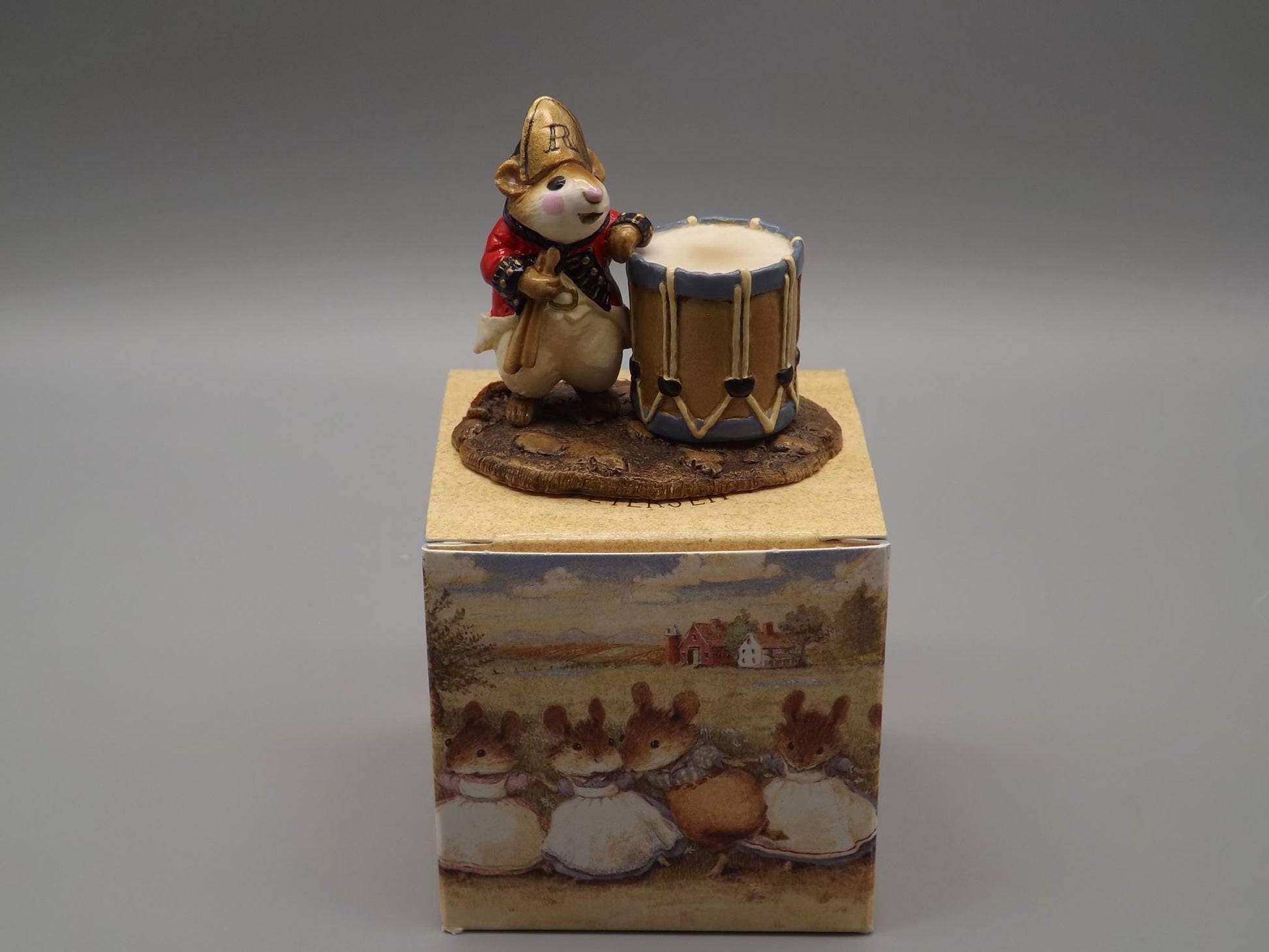 Vintage Wee Forest Folk Mouse Figurine: "Red Coat Mouse" 1981 MM-11