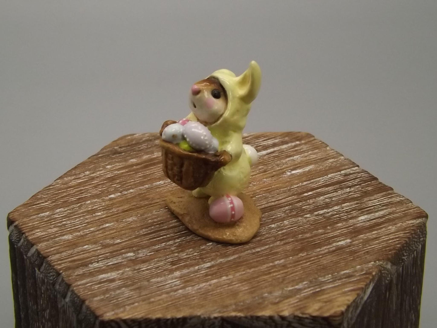 Vintage Wee Forest Folk Mouse: Easter Bunny Costume, Hand Painted Miniature