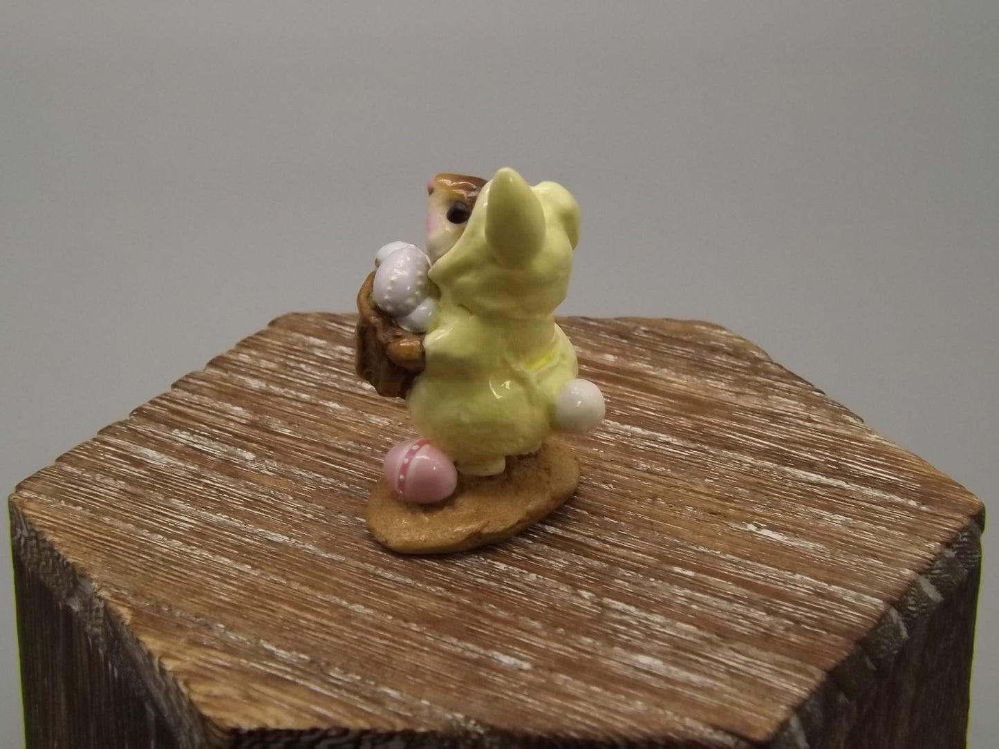 Vintage Wee Forest Folk Mouse: Easter Bunny Costume, Hand Painted Miniature