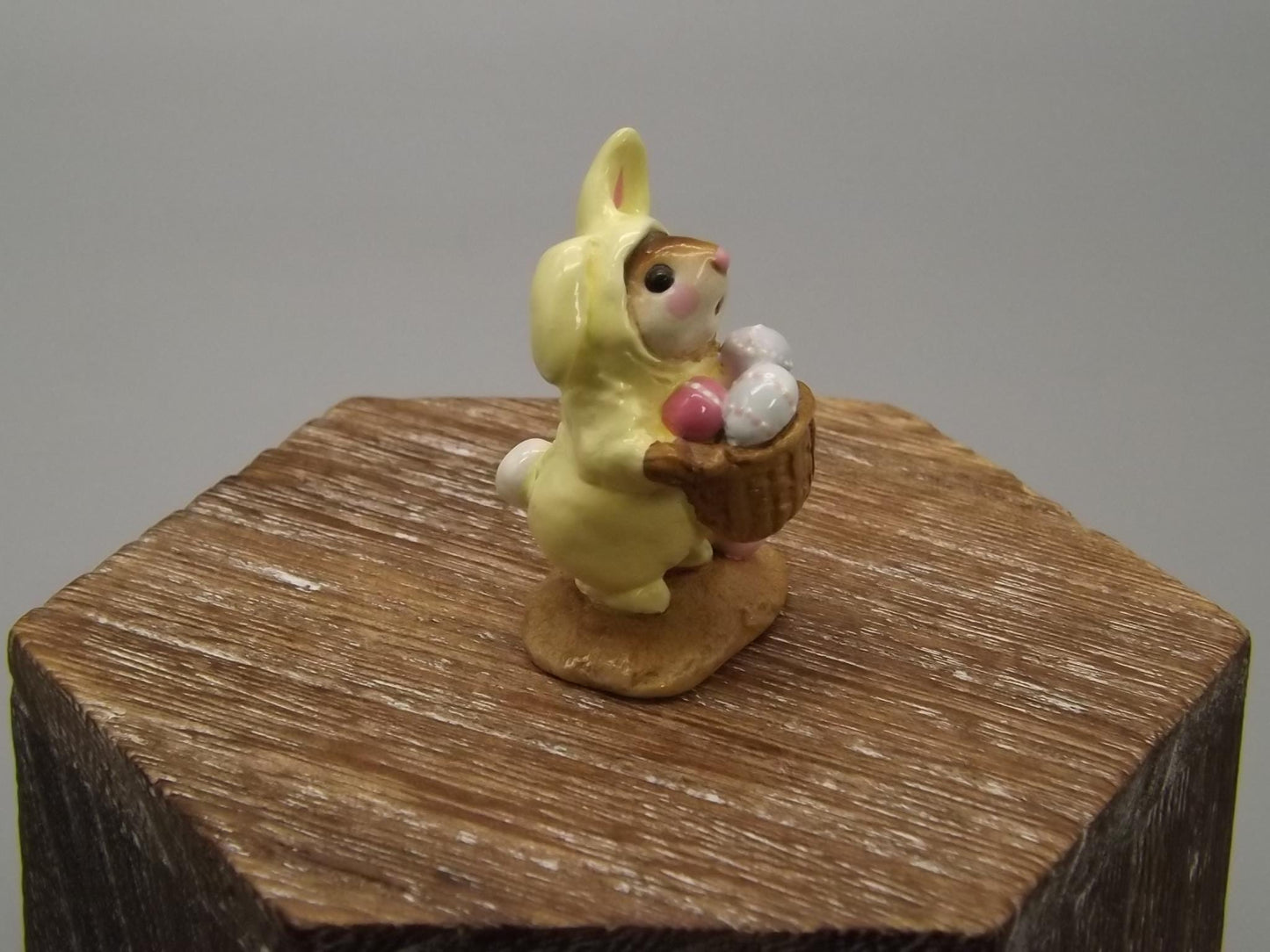 Vintage Wee Forest Folk Mouse: Easter Bunny Costume, Hand Painted Miniature
