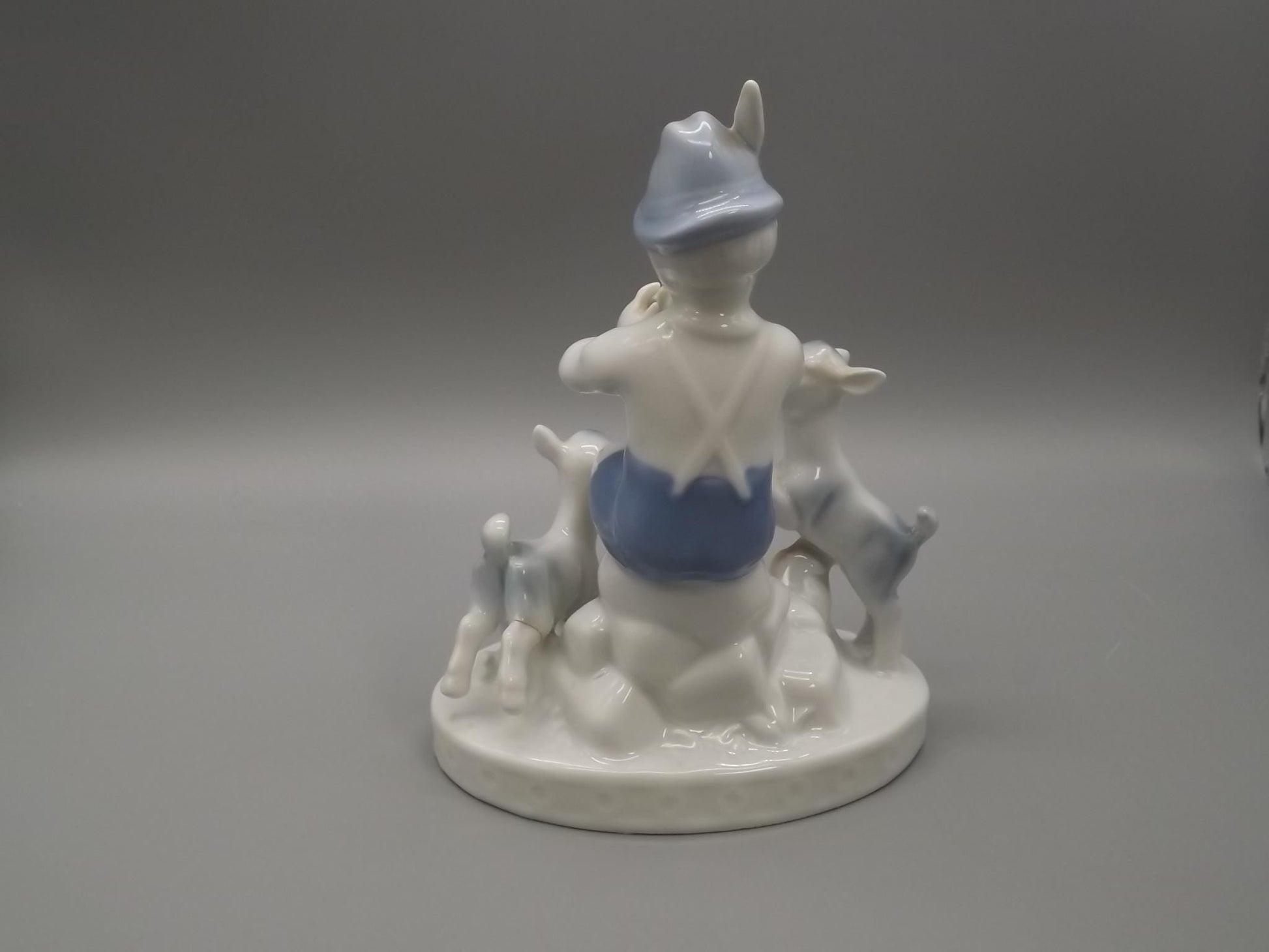 Vintage Gerold Porzellan Figurine: Piper with Goats, Bavaria West Germany