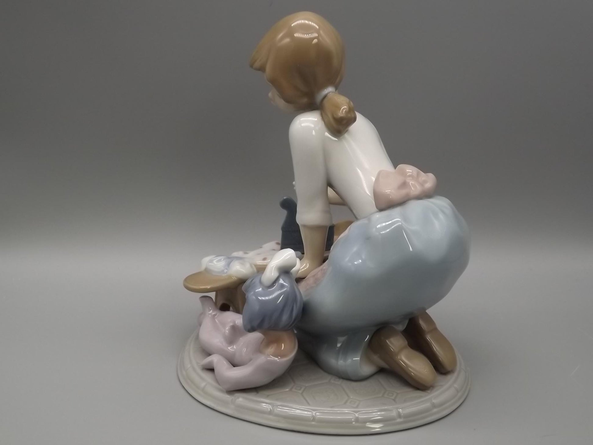 Vintage Lladro "My Chores" Figurine #5782 - Girl Ironing Doll Clothes, Original Box