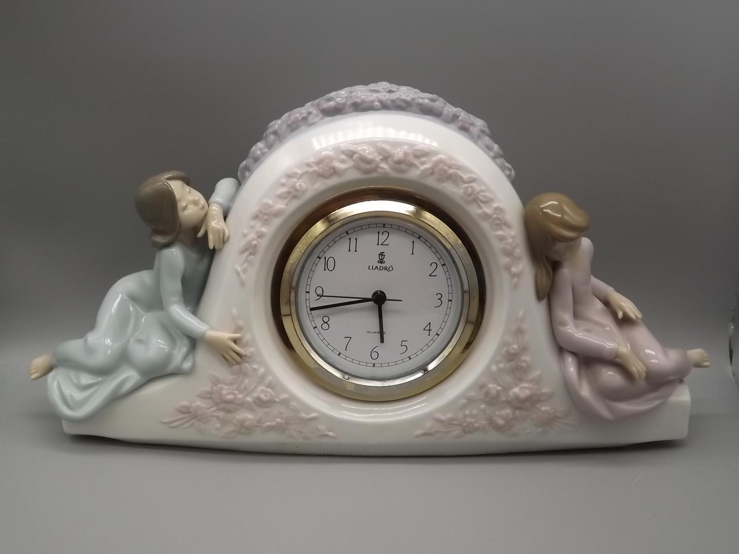 Vintage Lladro Two Sisters Clock #5776 (1991) with Original Box