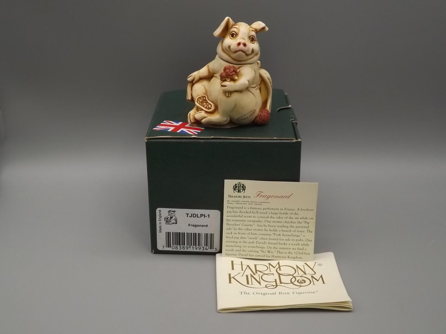 Vintage Harmony Kingdom Fragonard Box Figurine: Treasure Jest, COA & Box