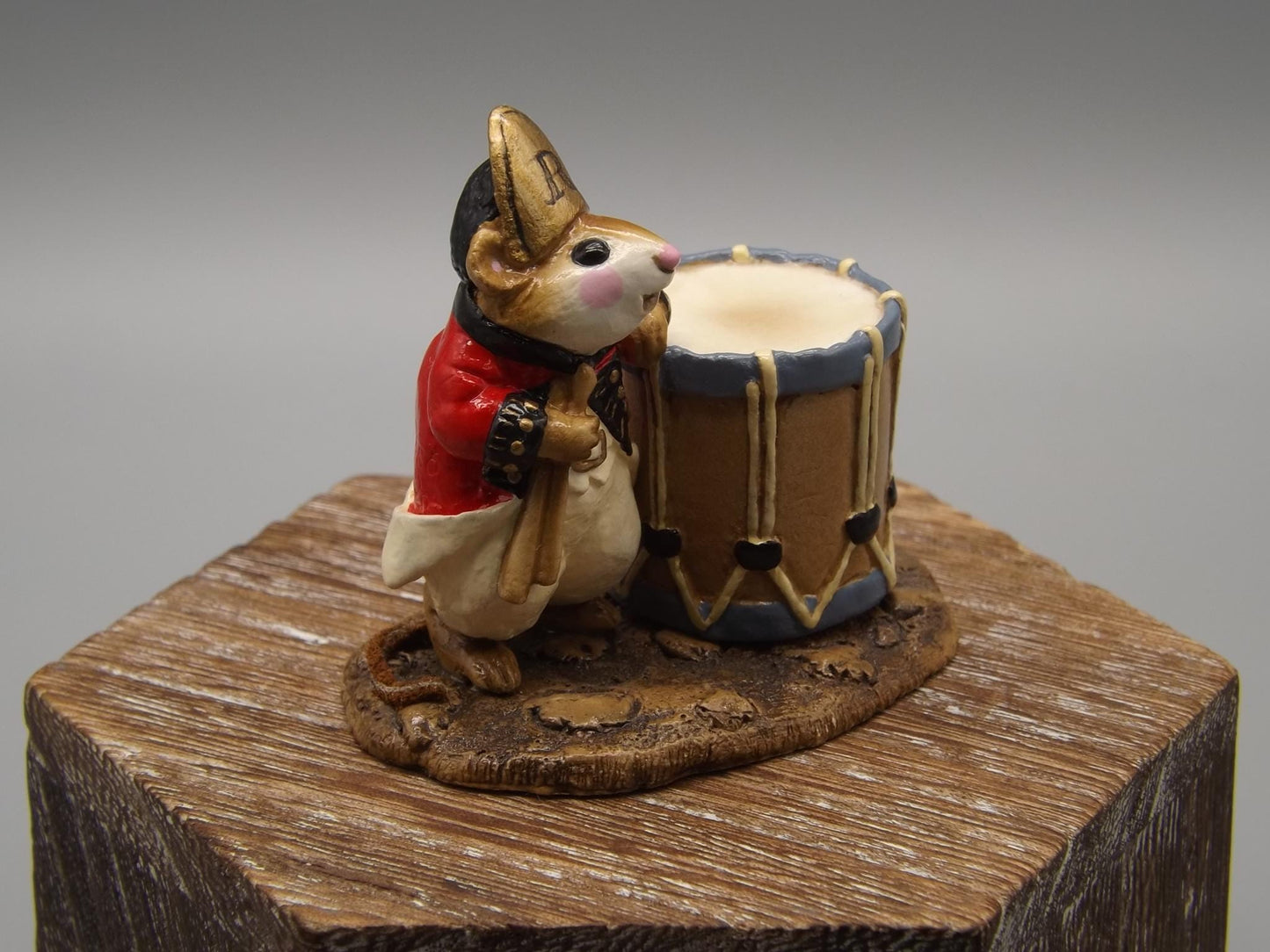 Vintage Wee Forest Folk Mouse Figurine: "Red Coat Mouse" 1981 MM-11