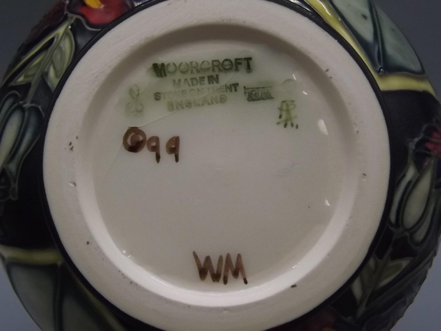 Moorcroft Pottery Palmata Vase: Shirley Hayes Design, 2000