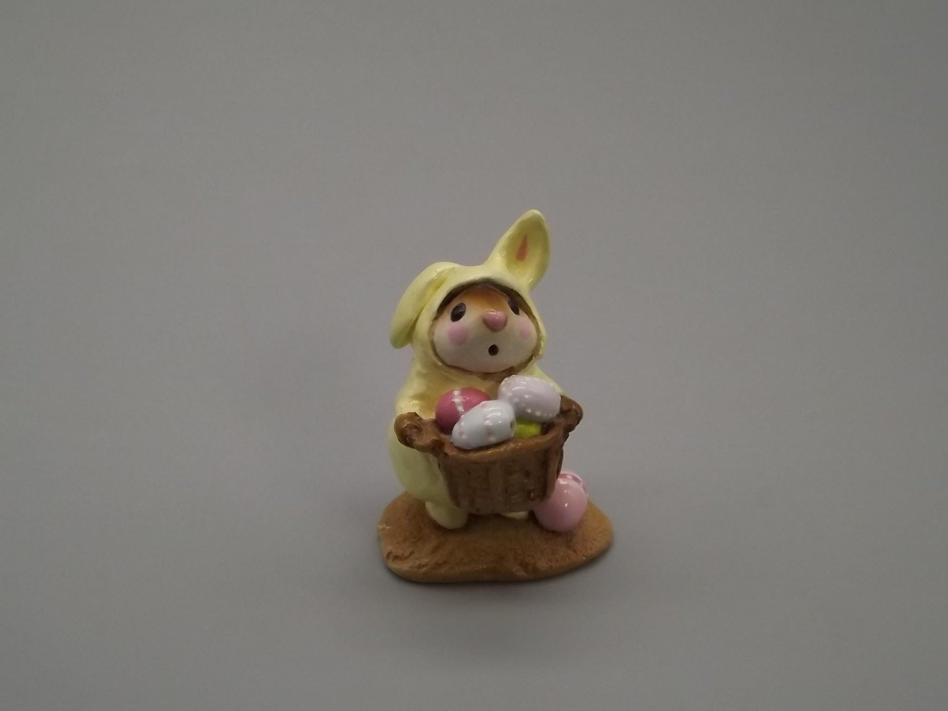Vintage Wee Forest Folk Mouse: Easter Bunny Costume, Hand Painted Miniature