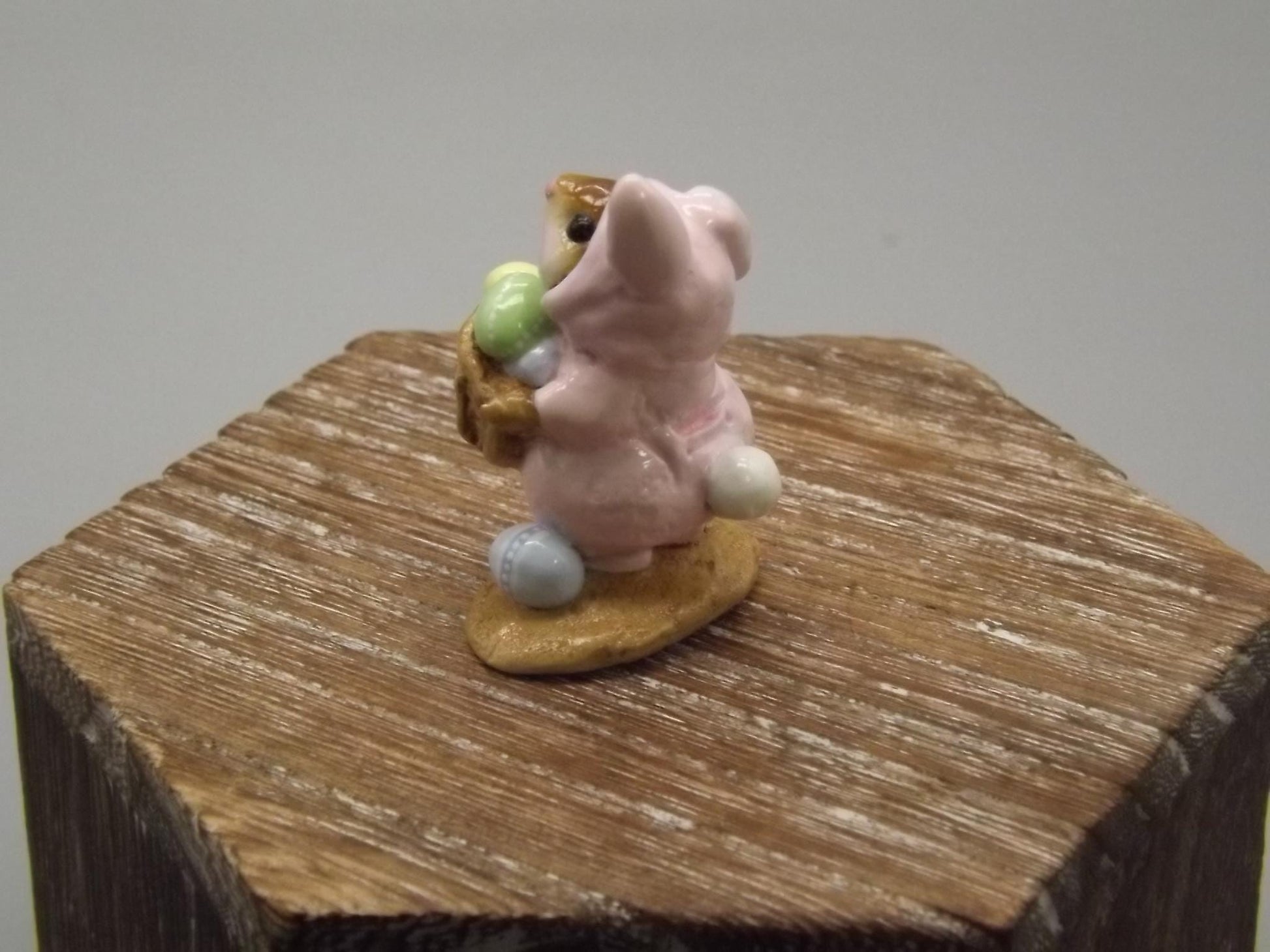 Vintage Wee Forest Folk Mouse: Easter Bunny Costume, Hand Painted Miniature