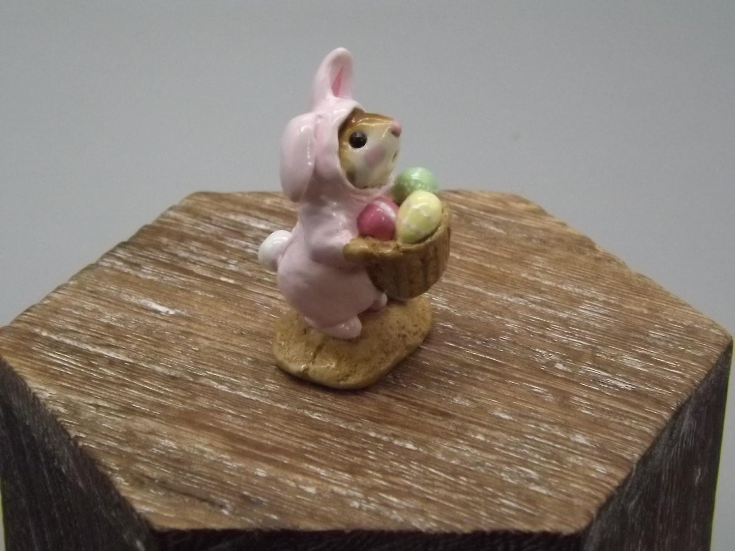 Vintage Wee Forest Folk Mouse: Easter Bunny Costume, Hand Painted Miniature