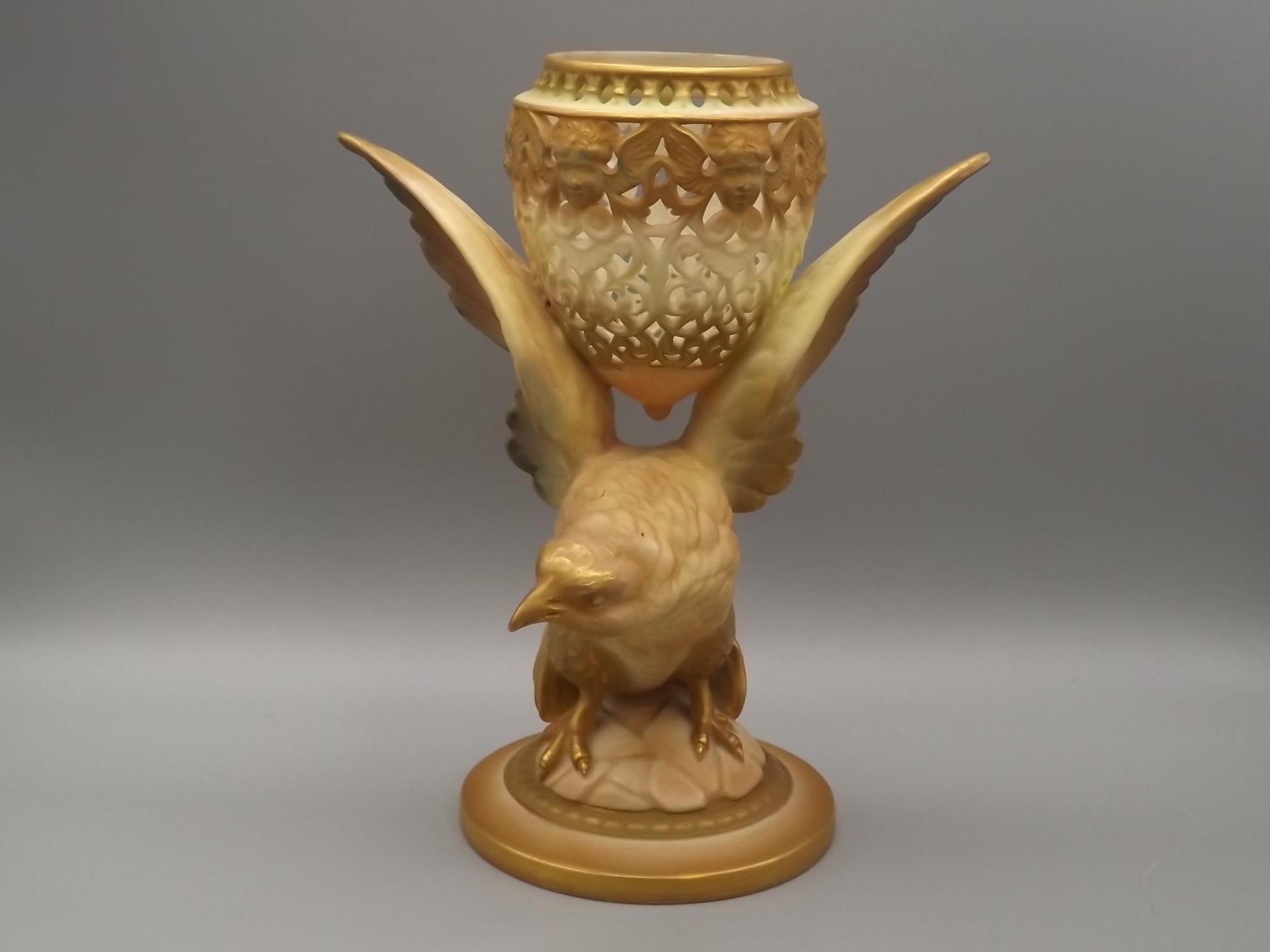 Vintage 1923 Royal Worcester Eagle Figurine: G11 Potpourri, No Lid