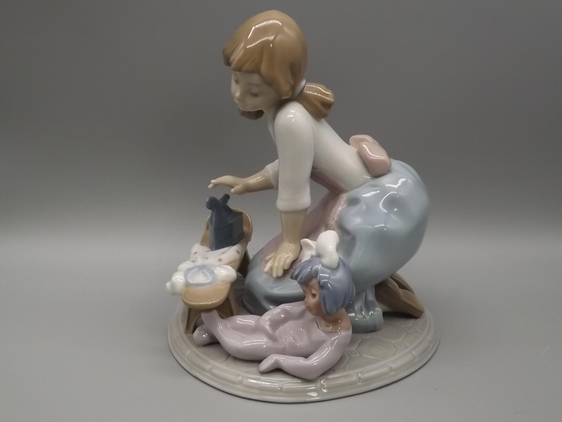 Vintage Lladro "My Chores" Figurine #5782 - Girl Ironing Doll Clothes, Original Box