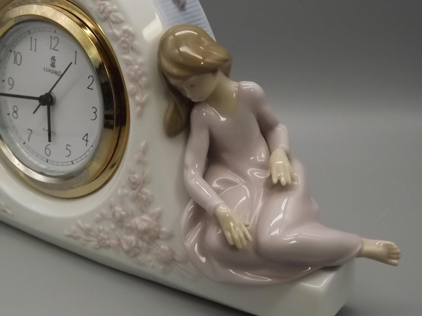 Vintage Lladro Two Sisters Clock #5776 (1991) with Original Box
