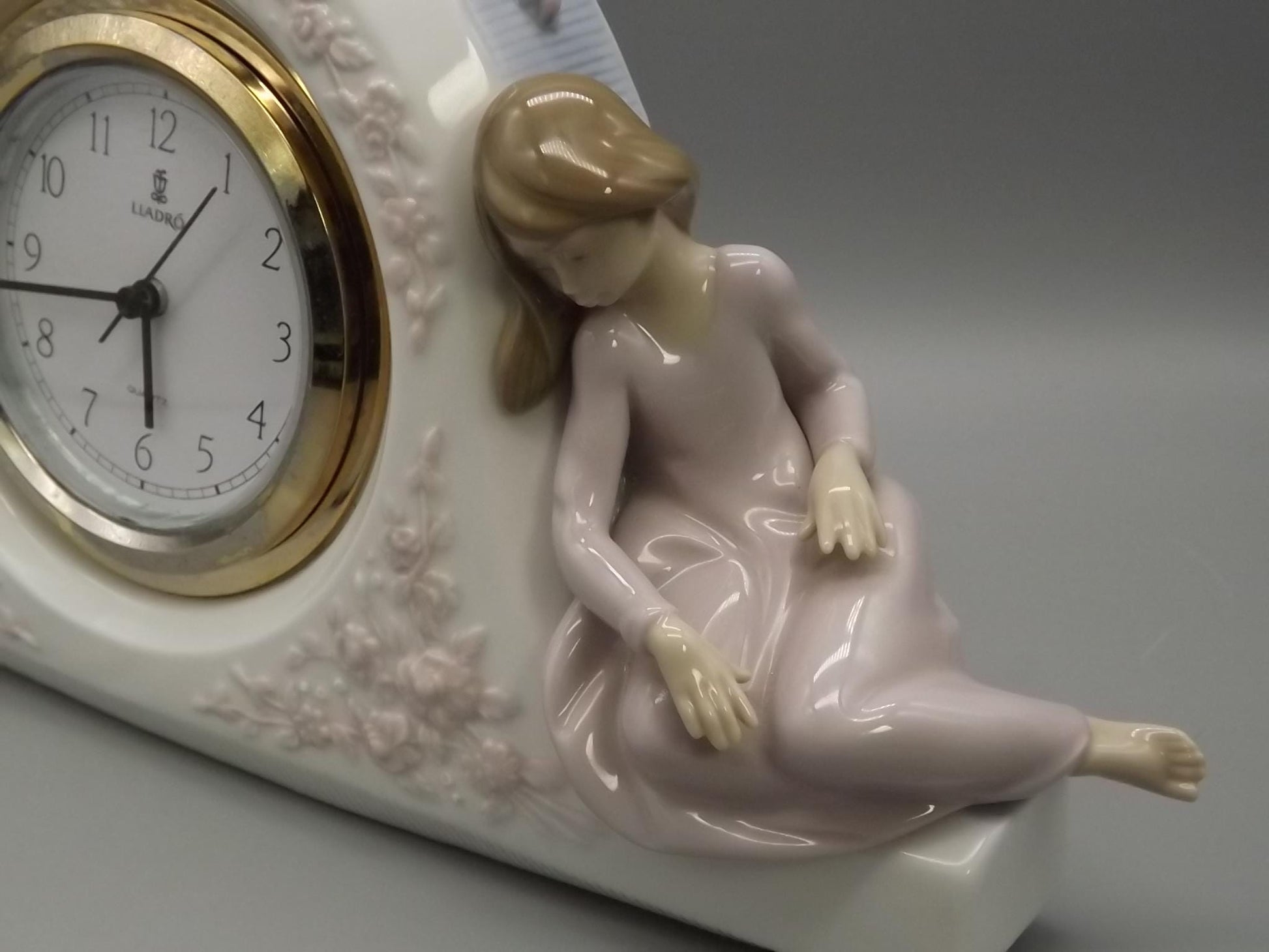 Vintage Lladro Two Sisters Clock #5776 (1991) with Original Box