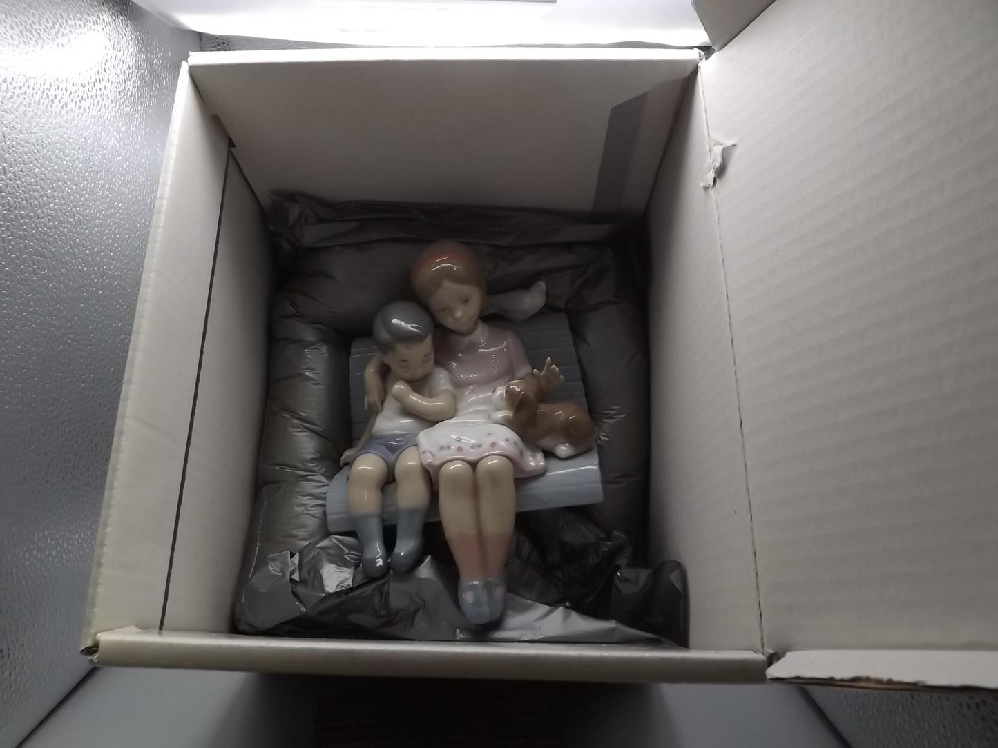 Vintage Lladro Figurine: "Surrounded by Love" #6446, Children and Dog, Artist Signed