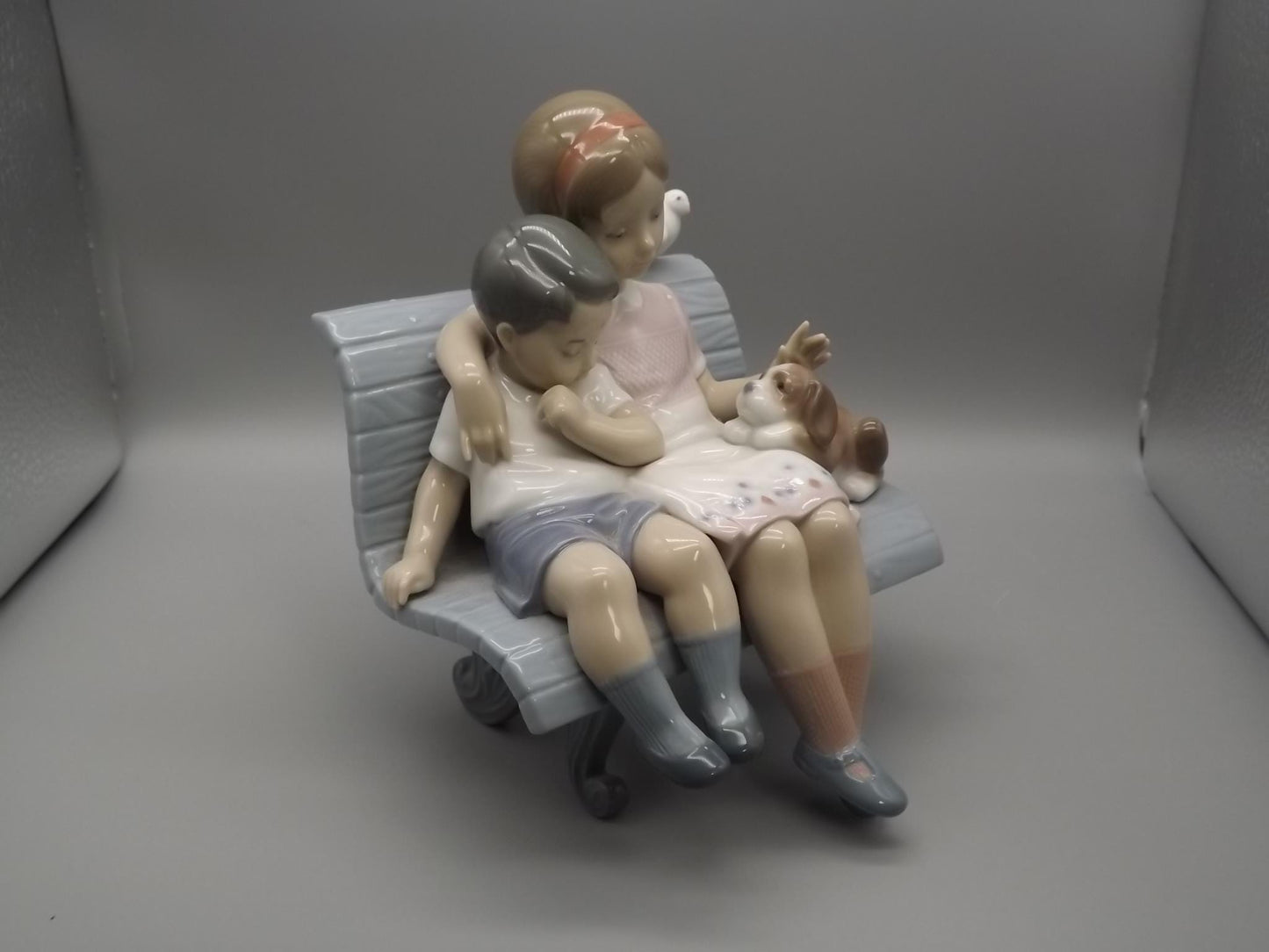 Vintage Lladro Figurine: "Surrounded by Love" #6446, Children and Dog, Artist Signed