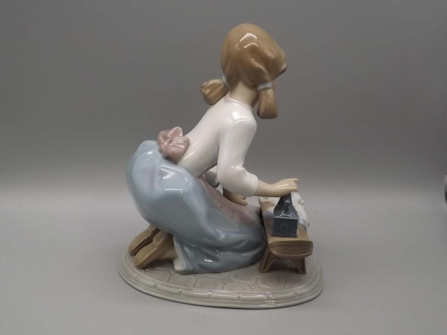 Vintage Lladro "My Chores" Figurine: Girl Ironing Doll Clothes, #5782 (With Box)