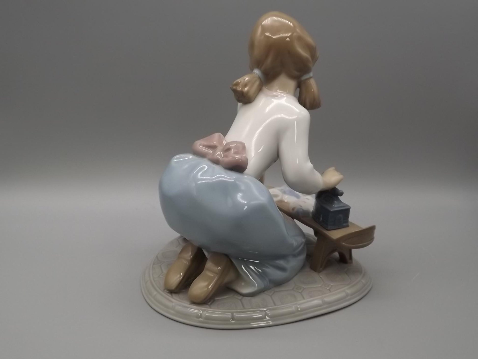 Vintage Lladro "My Chores" Figurine: Girl Ironing Doll Clothes, #5782 (With Box)