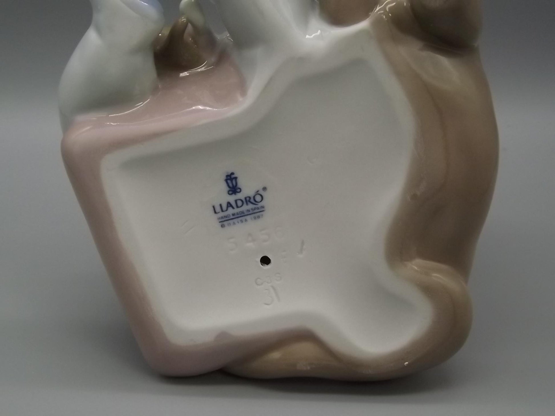 Vintage Lladro "New Playmates" Figurine: Boy with Puppies, #5456 (1988, with Box)