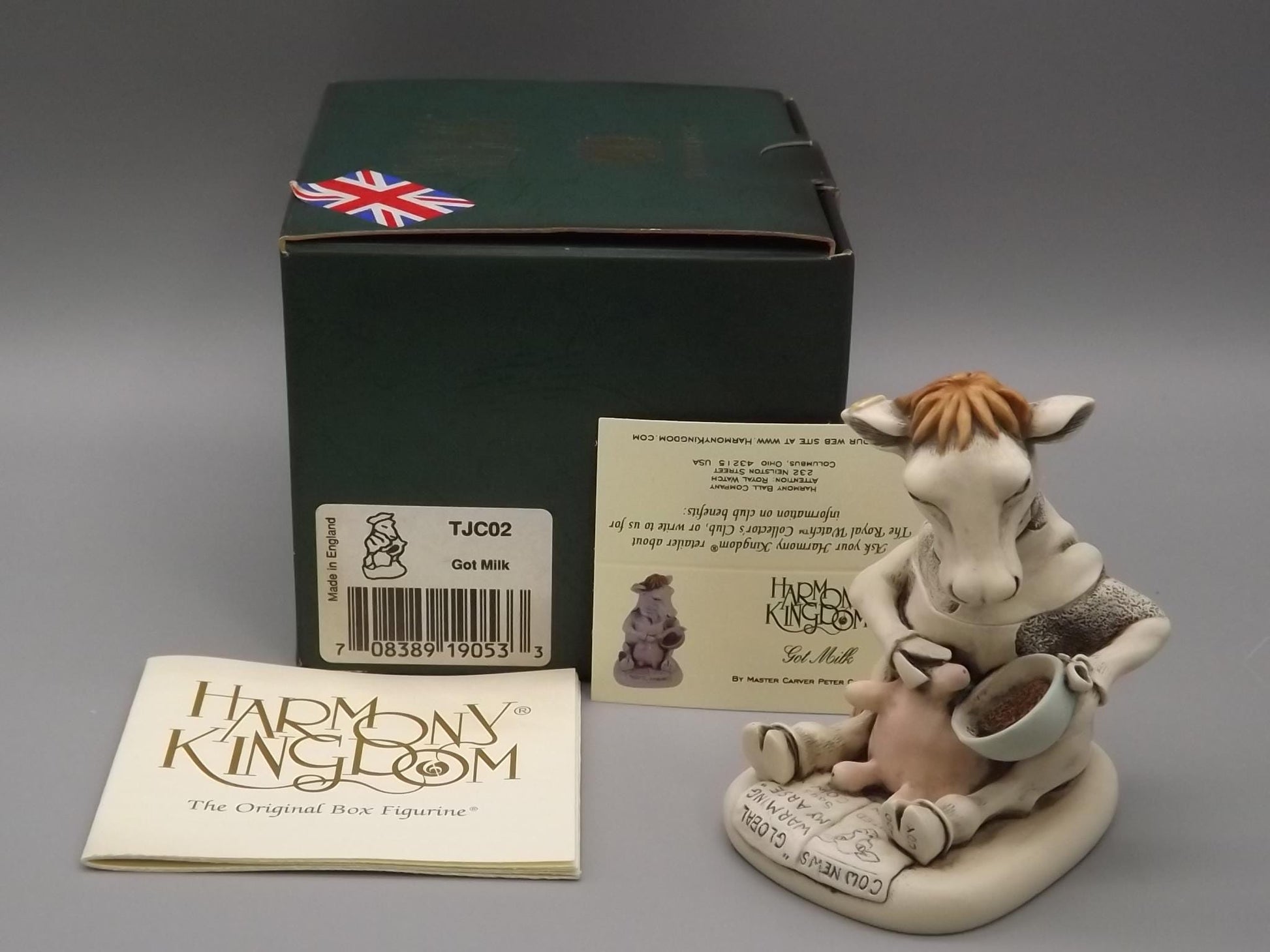 Vintage Harmony Kingdom "Got Milk" Figurine: Limited Edition Collectible with COA