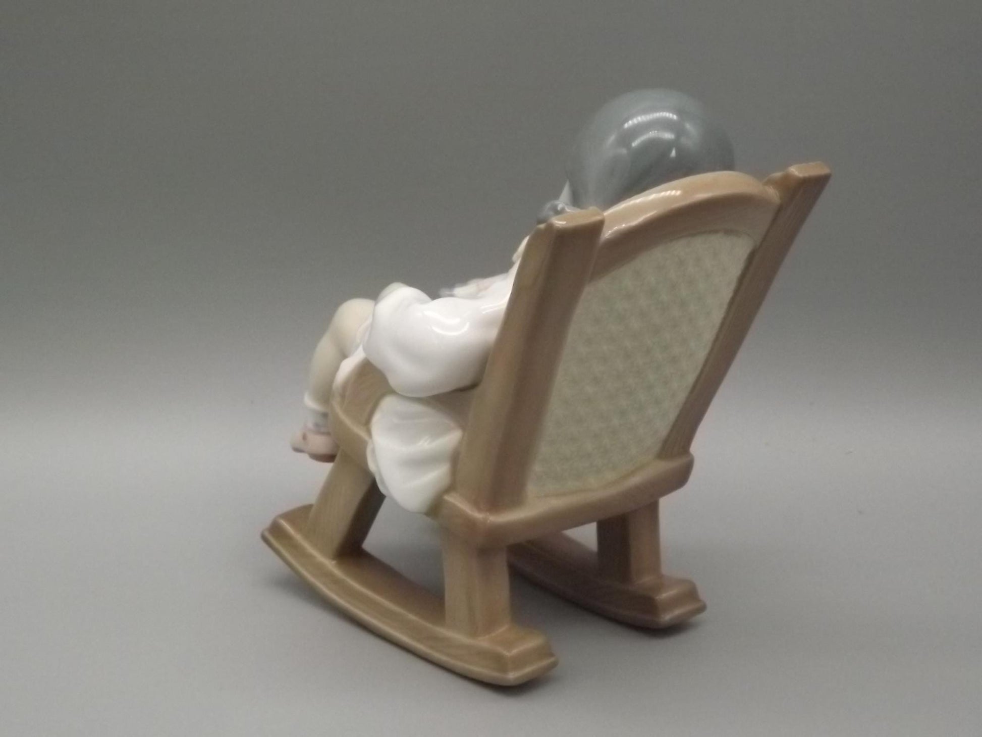 Vintage Lladro "Naptime" Figurine #5448 - Girl with Doll in Rocking Chair (1987, with Box)