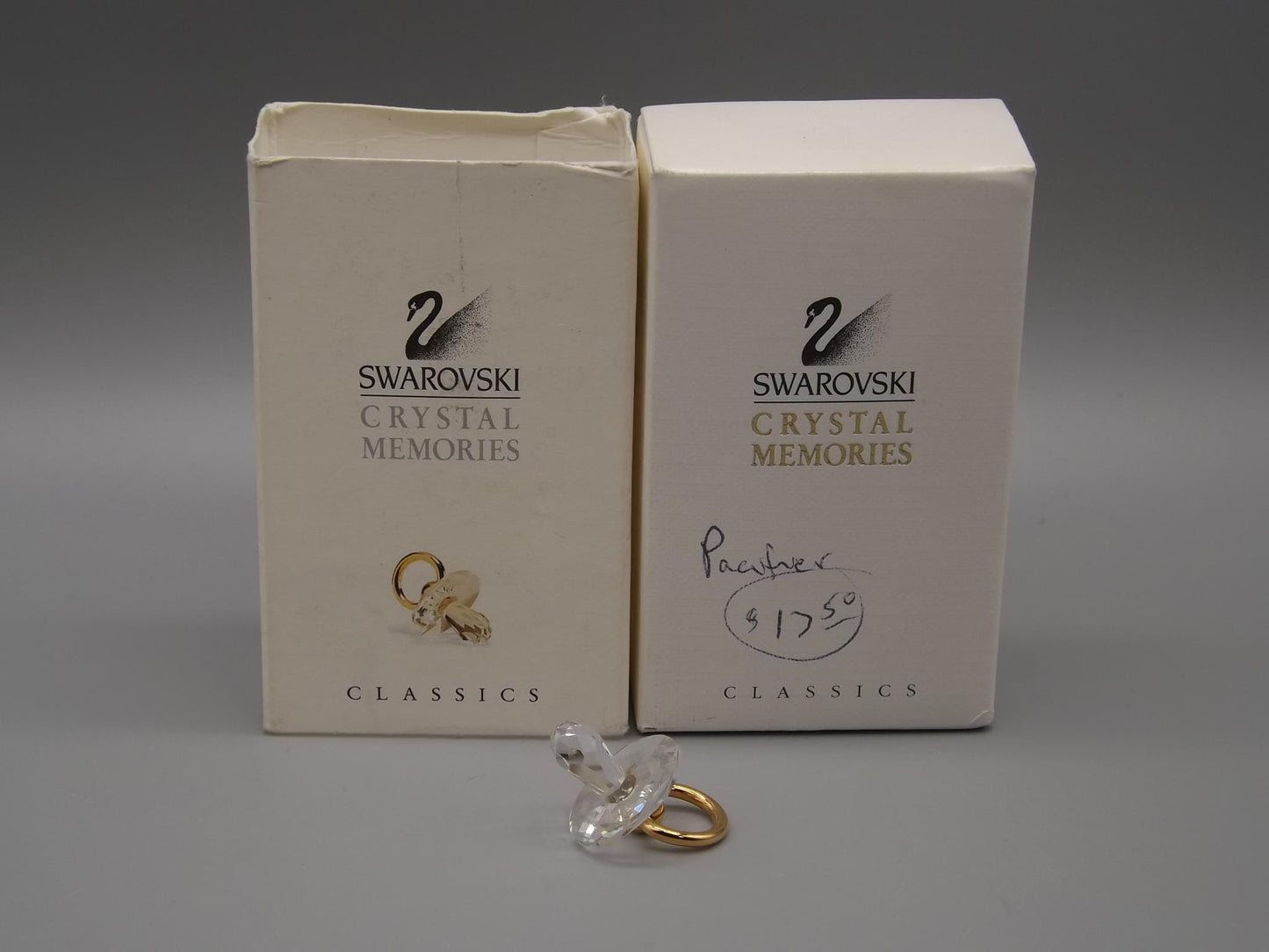 Vintage Swarovski Crystal Memories Pacifier Figurine - Original Box