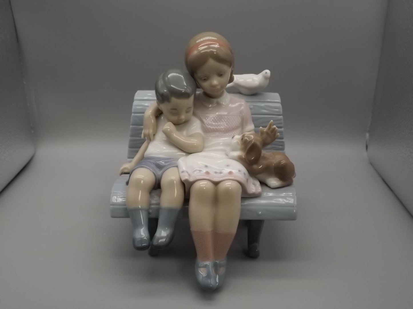 Vintage Lladro Figurine: "Surrounded by Love" #6446, Children and Dog, Artist Signed