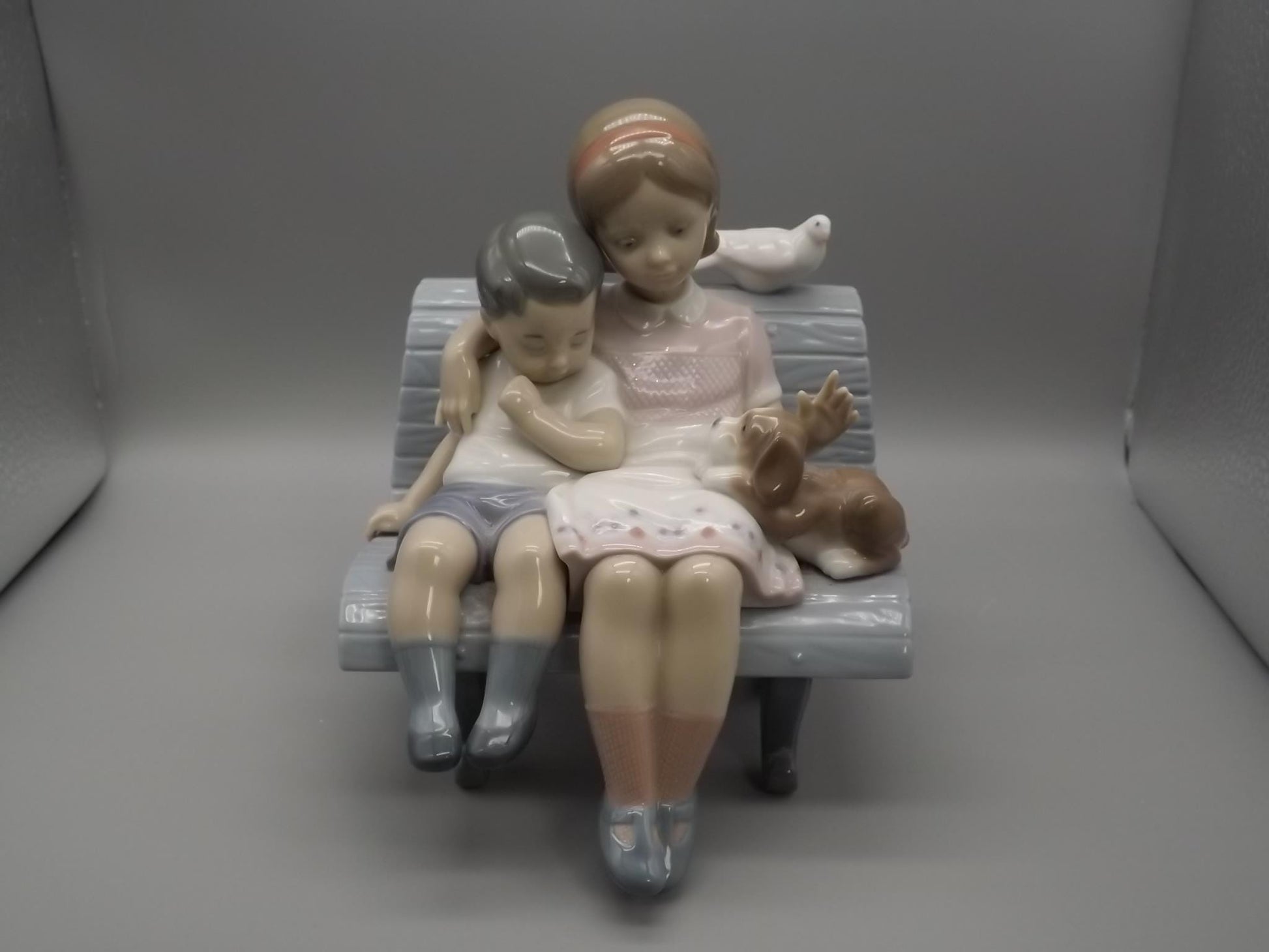 Vintage Lladro Figurine: "Surrounded by Love" #6446, Children and Dog, Artist Signed