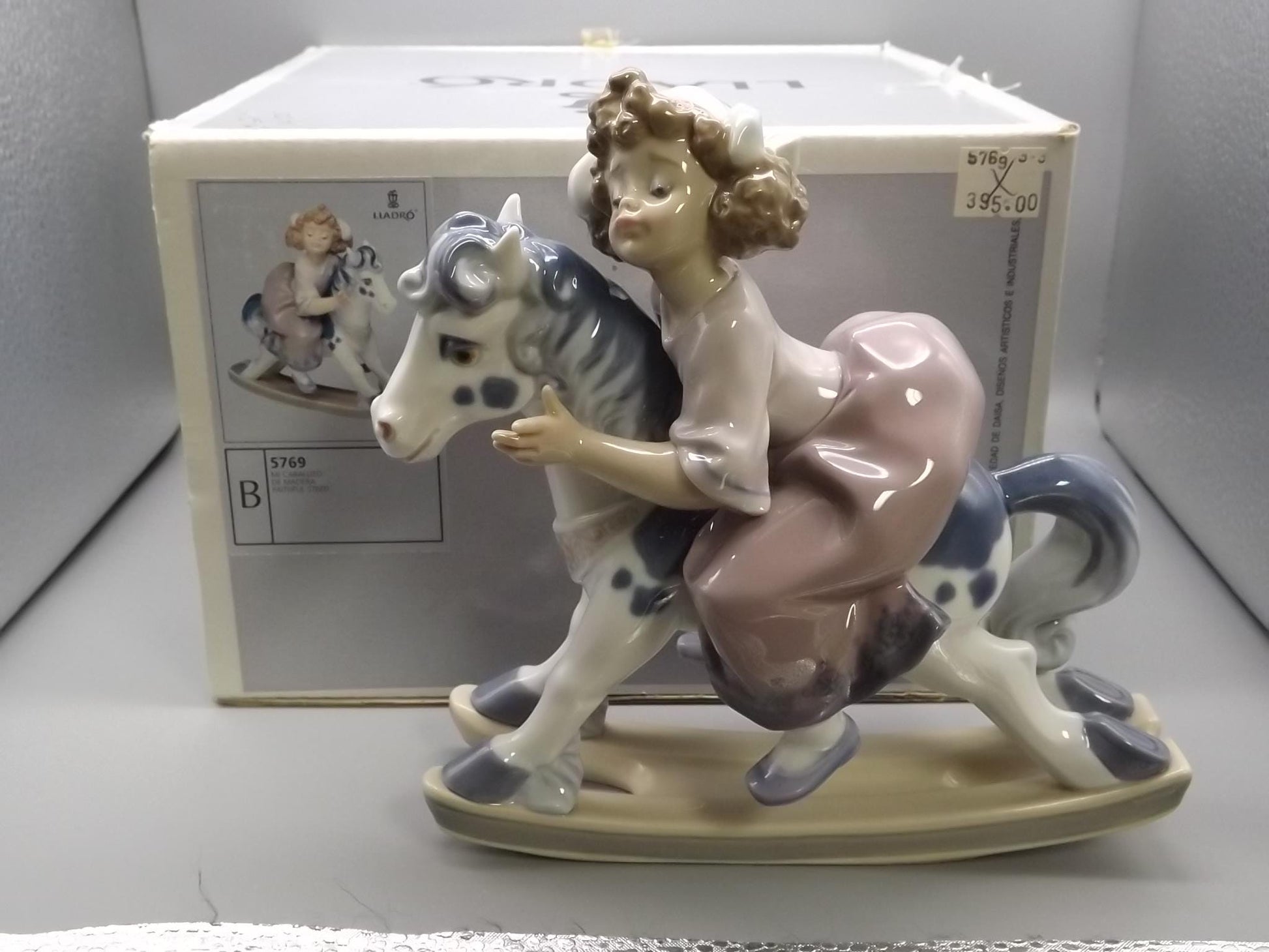 Vintage Lladro "Faithful Steed" Figurine #5769 - Girl on Rocking Horse with Original Box
