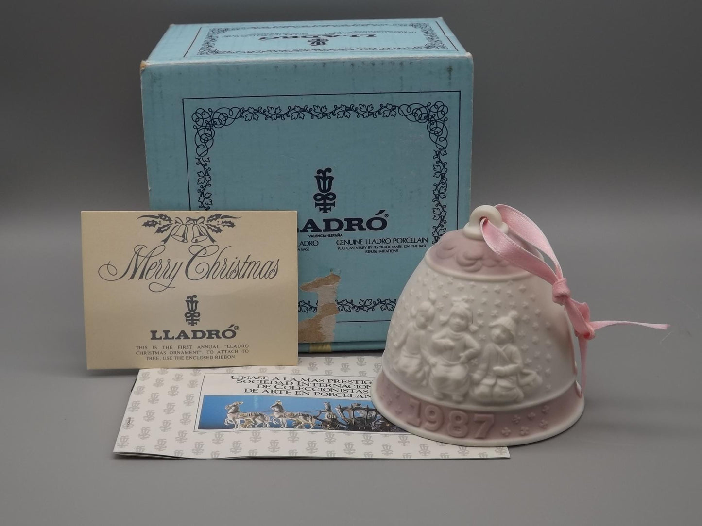 Vintage Lladro "Christmas Ornament Bell" Figurine #15458 (1987) with Box.