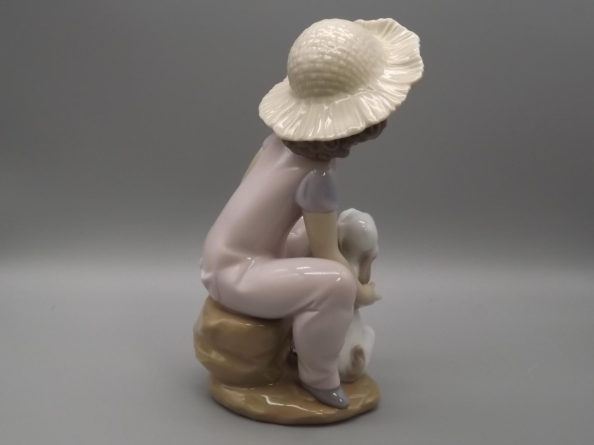 Vintage Lladro "Friends Forever" Figurine: Girl with her pet, #6680 (1999, with Box)