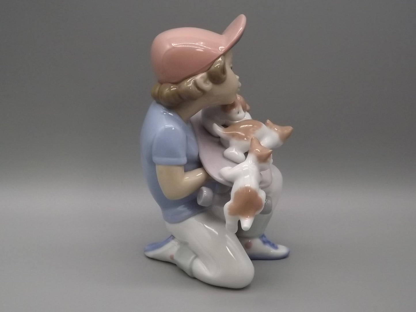 Vintage Lladro "Little Riders" Figurine: Boy with Kittens, #7623 (1994, with Box) Limited Edition