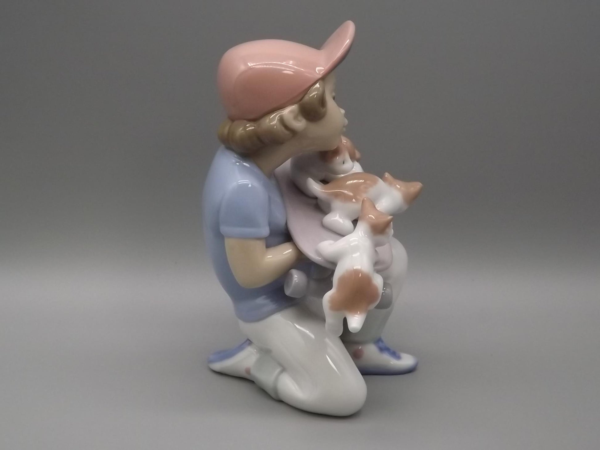 Vintage Lladro "Little Riders" Figurine: Boy with Kittens, #7623 (1994, with Box) Limited Edition
