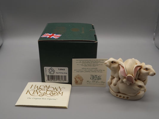 Harmony Kingdom Rabbits Figurine "Hop Till You Drop" w/ Box & COA