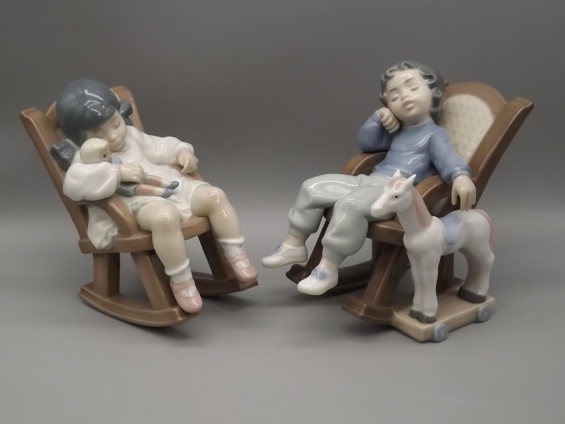 Vintage Lladro Figurines: Naptime & All Tuckered Out - Childhood Collection