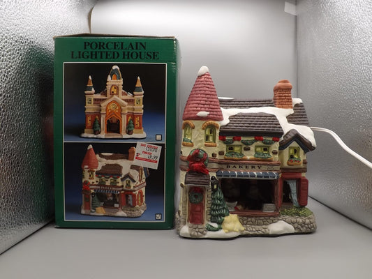 Vintage 1997 Porcelain House Bakery Shop yuletide decoration