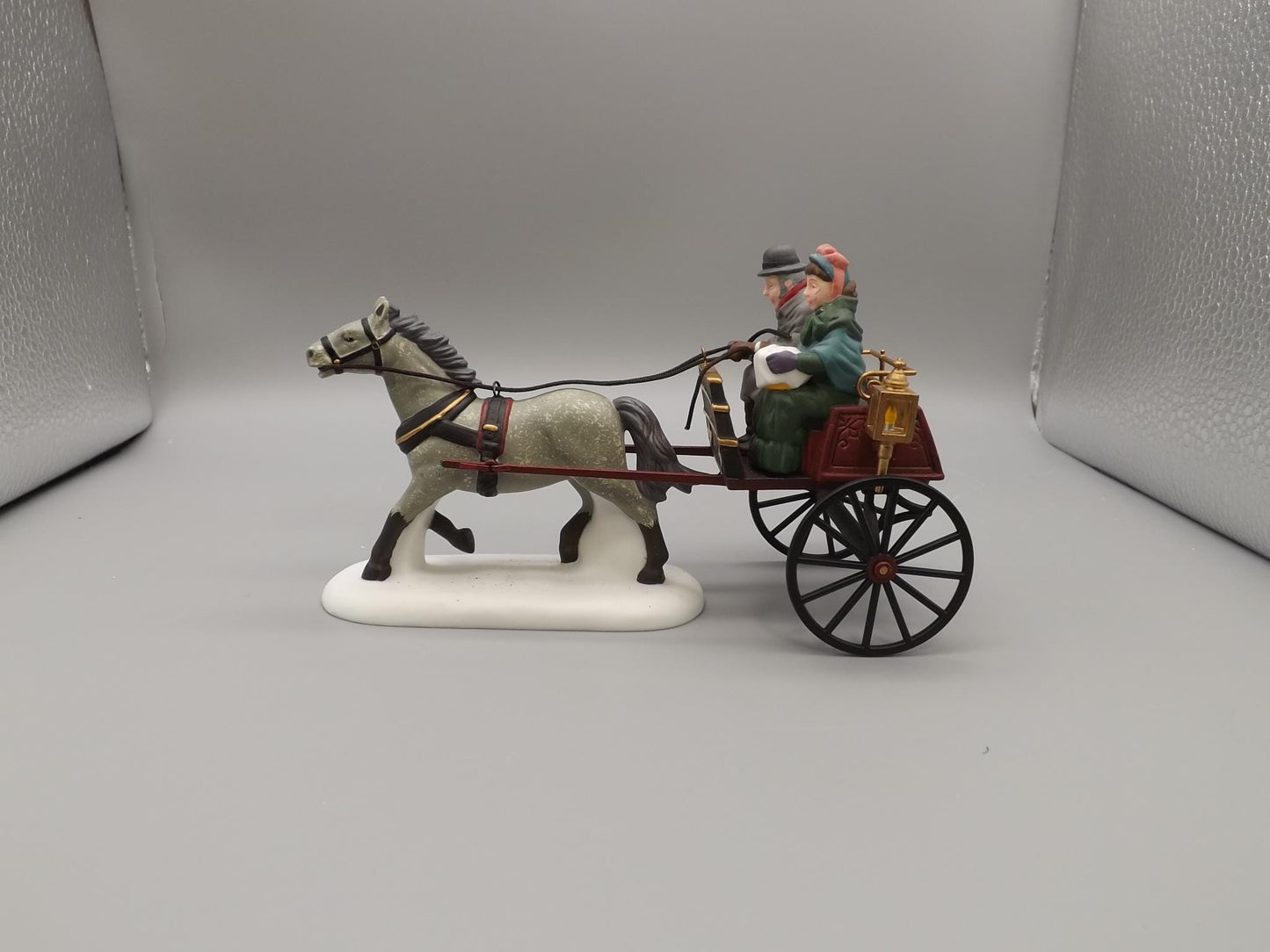 Vintage Heritage Village Collection Red Christmas Sulky yuletide decoration