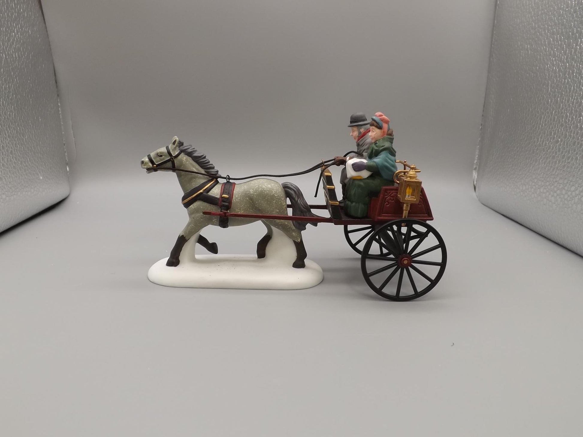 Vintage Heritage Village Collection Red Christmas Sulky yuletide decoration